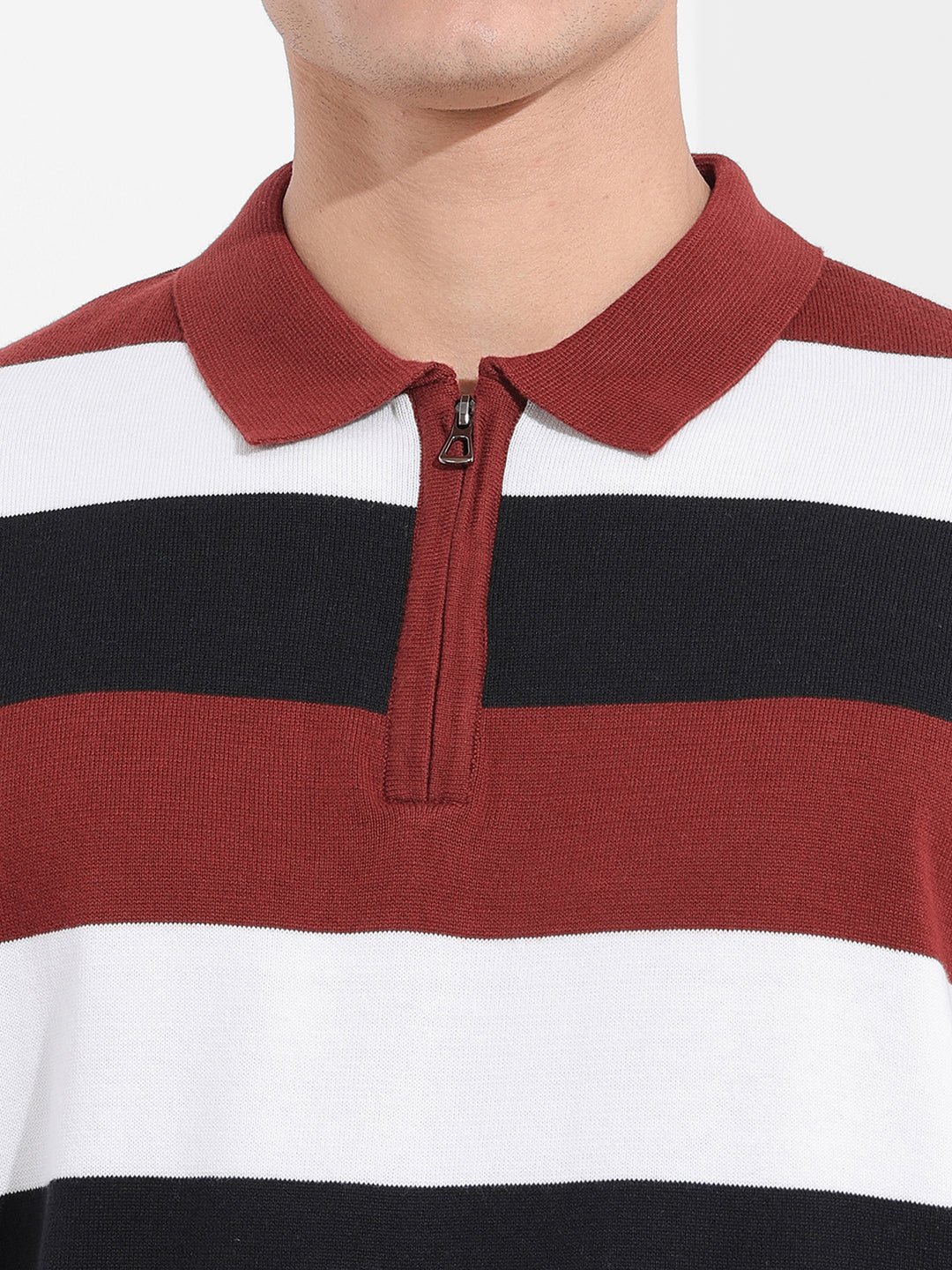 Men's Black Oversized Fit Textured Flat Knit T-Shirt - Image 6