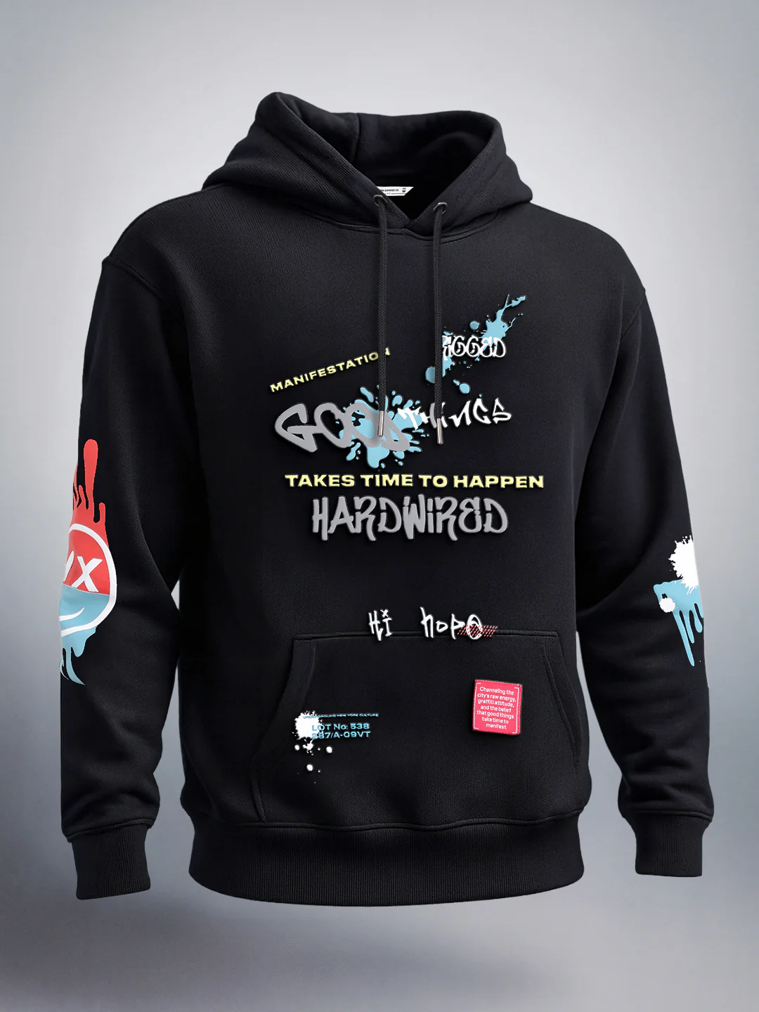 Men's Black Oversized Fit Printed Street Sweatshirt - Image 3