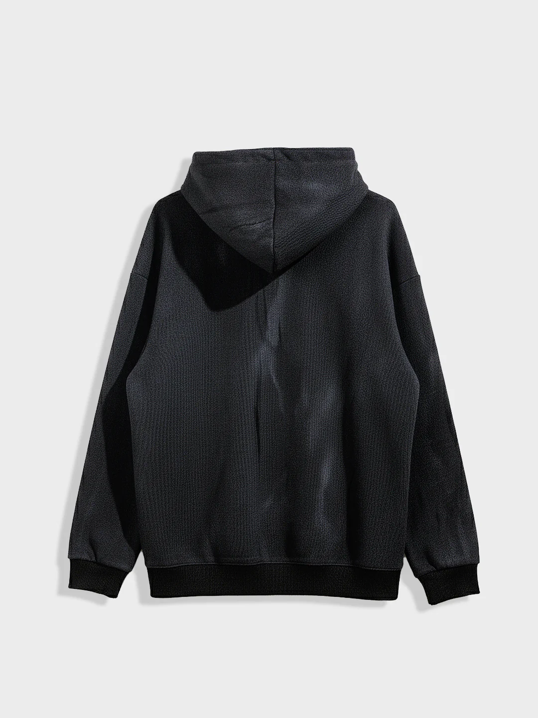 Men's Black Oversized Fit Solid Casual Sweatshirt - Image 4