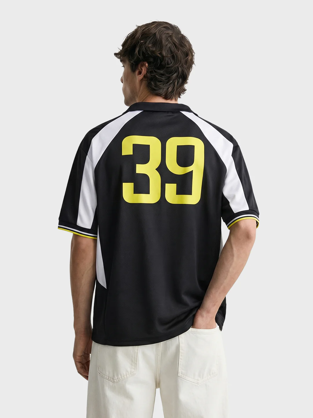 Men's Black Oversized Fit Graphic Printed Casual T-Shirt - Image 4