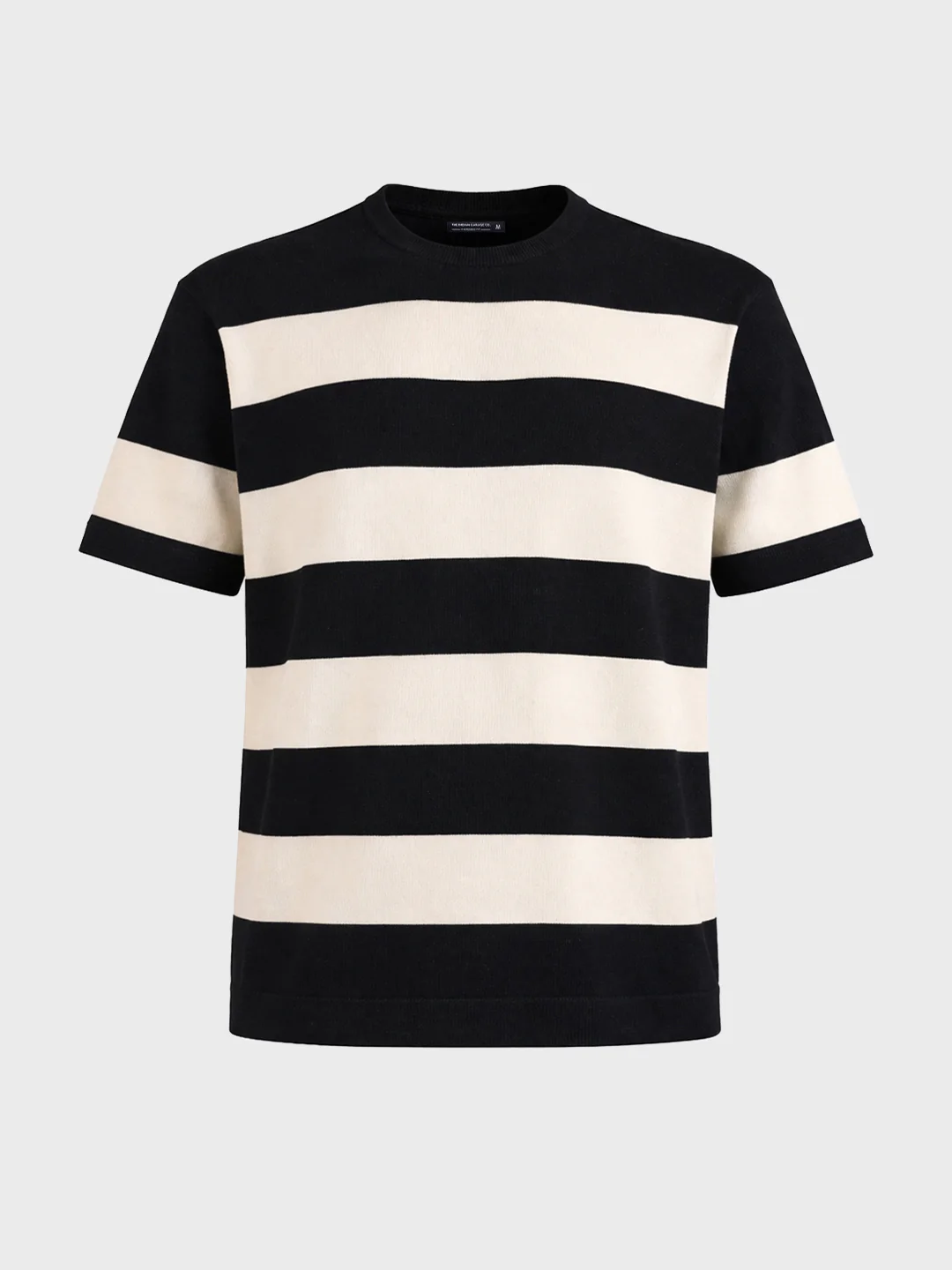 Men's Black Oversized Fit Striped Casual T-Shirt - Image 5
