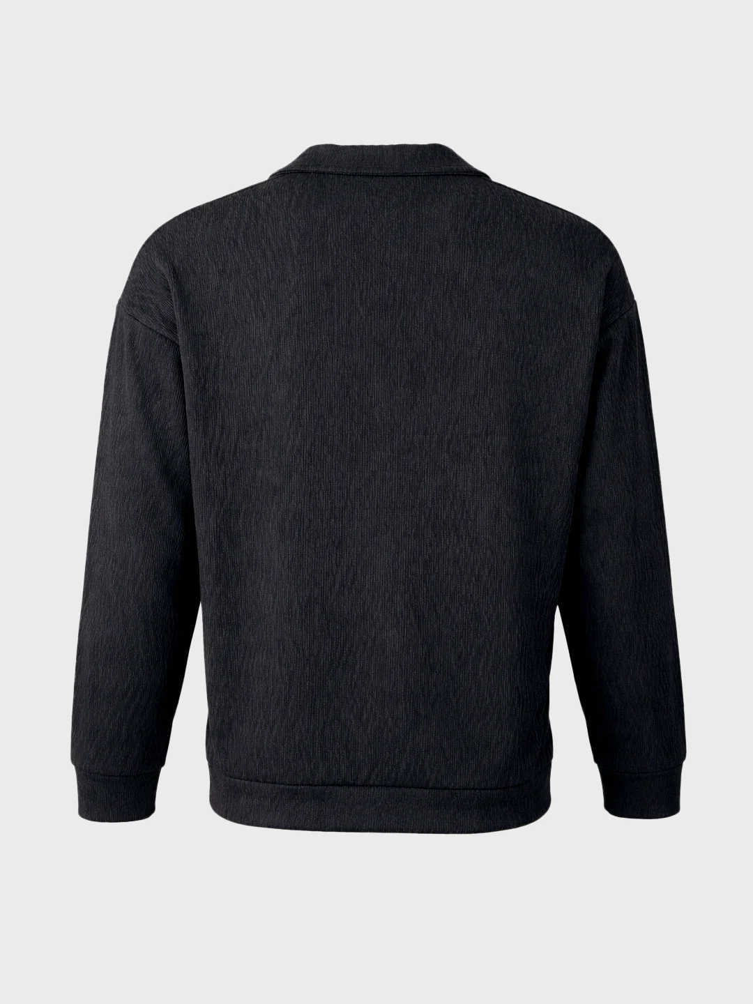 Men's Black Oversized Fit Textured Casual T-Shirts - Image 6