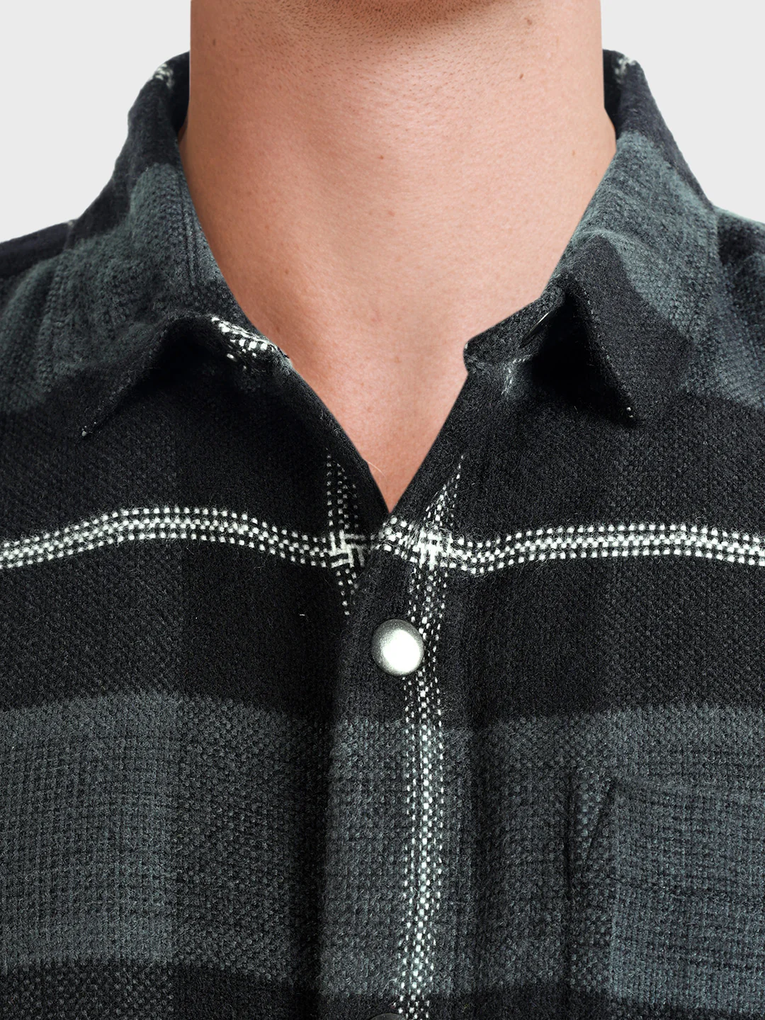 Men's Black Regular Fit Checked Casual Shirt - Image 3