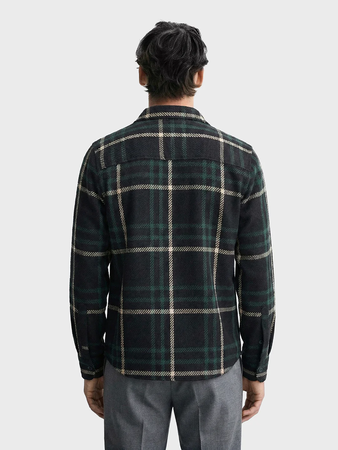 Men's Black Regular Fit Checked Casual Shirt - Image 2