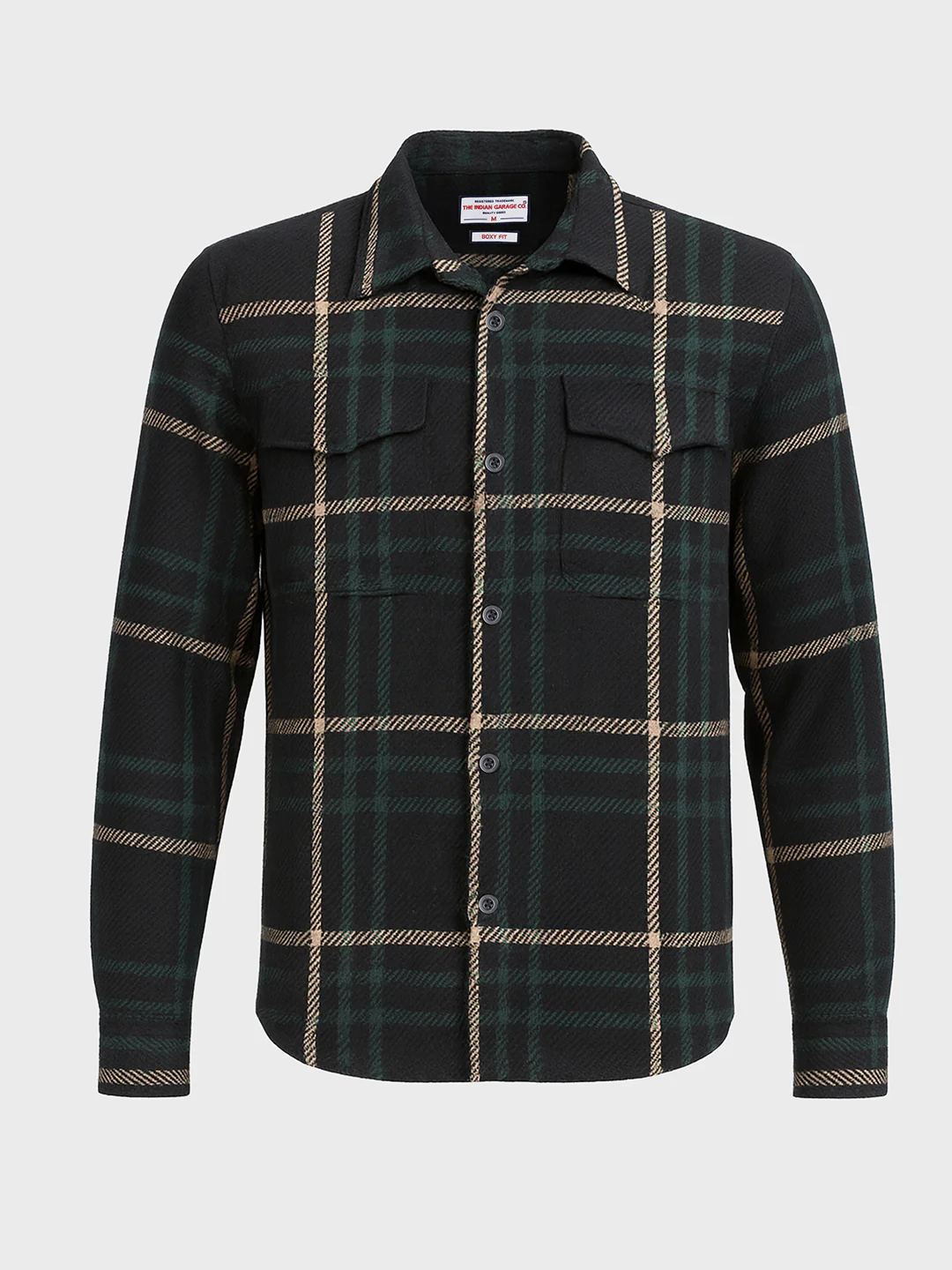 Men's Black Regular Fit Checked Casual Shirt - Image 4