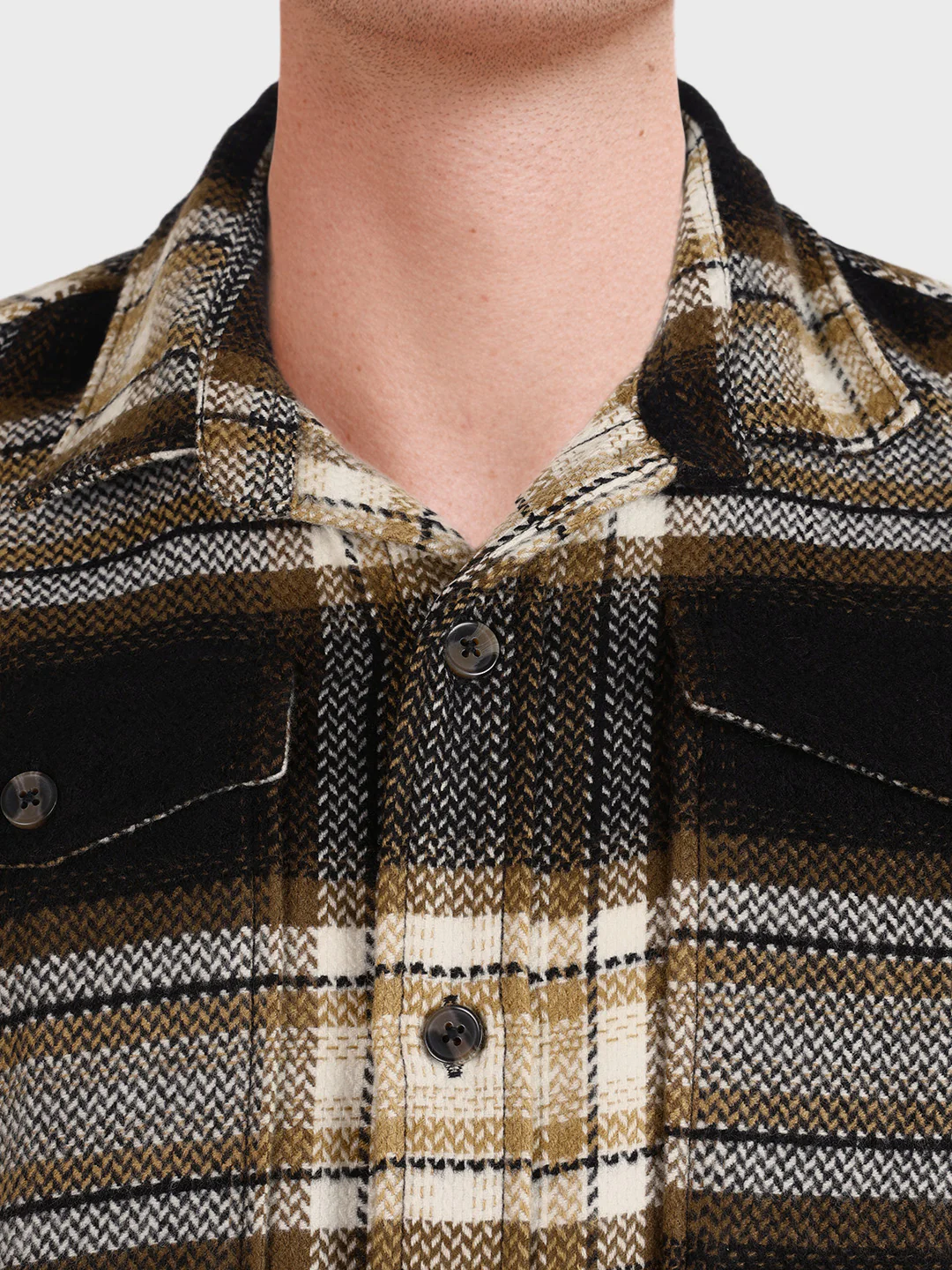 Men's Black Regular Fit Checkered Casual Shirt - Image 3