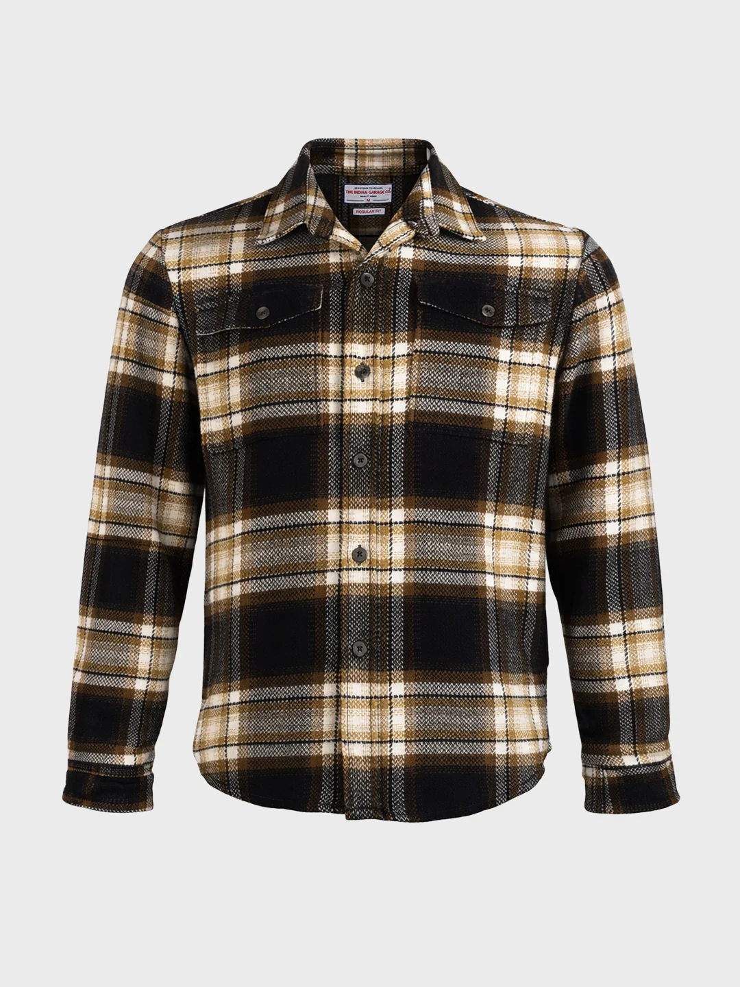 Men's Black Regular Fit Checkered Casual Shirt - Image 5