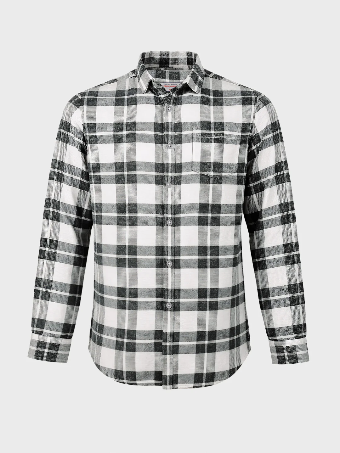 Men's Black Regular Fit Checkered Casual Shirt - Image 5