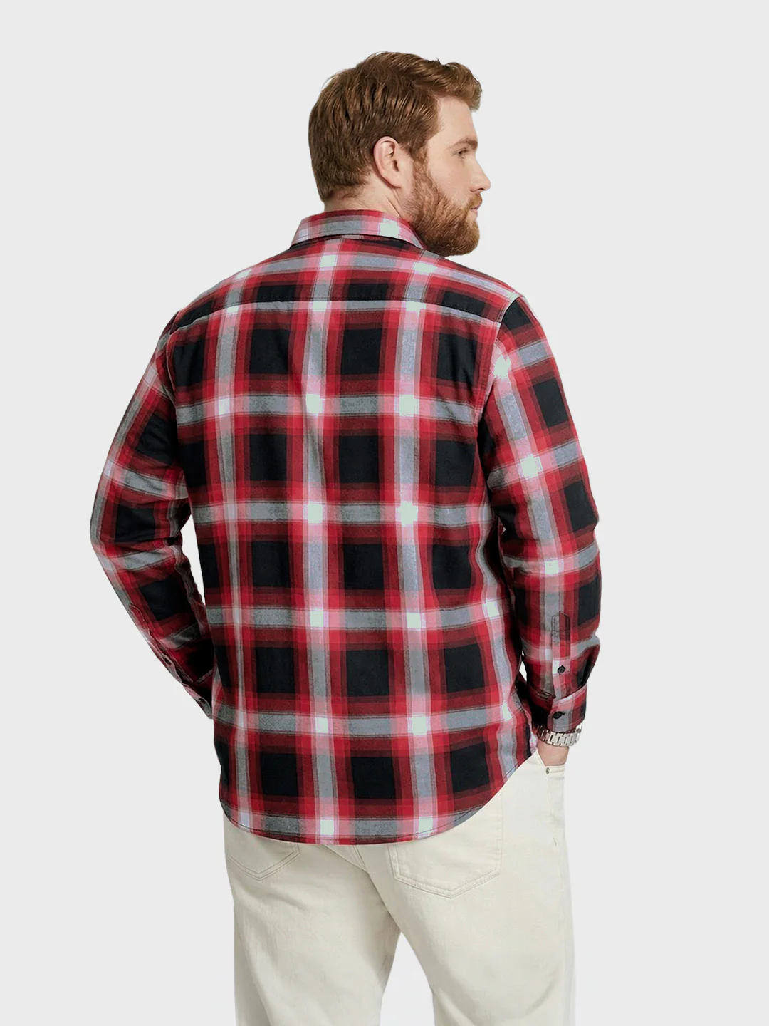 Men's Black Regular Fit Checkered Casual Shirt - Image 3
