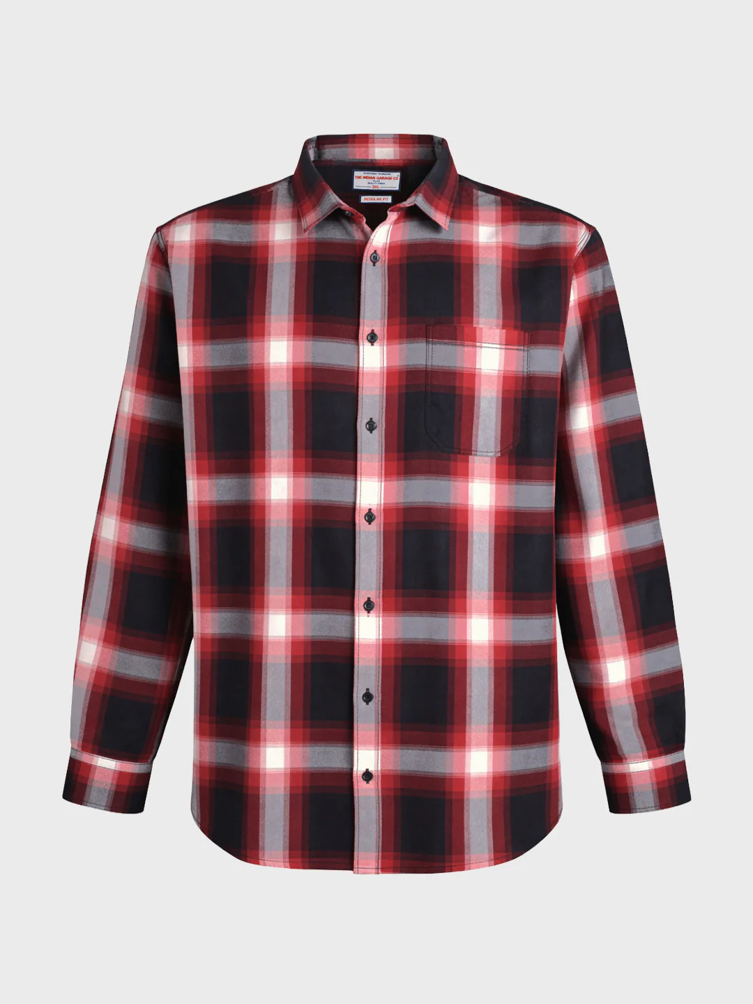 Men's Black Regular Fit Checkered Casual Shirt - Image 4