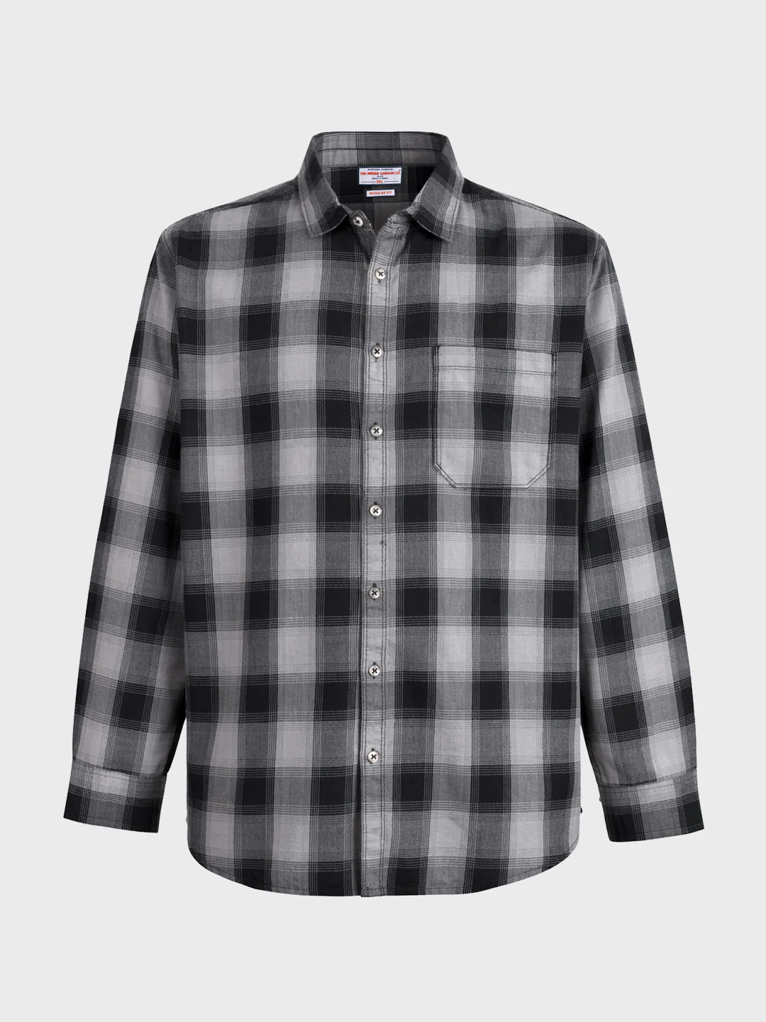 Men's Black Regular Fit Checkered Casual Shirt - Image 4