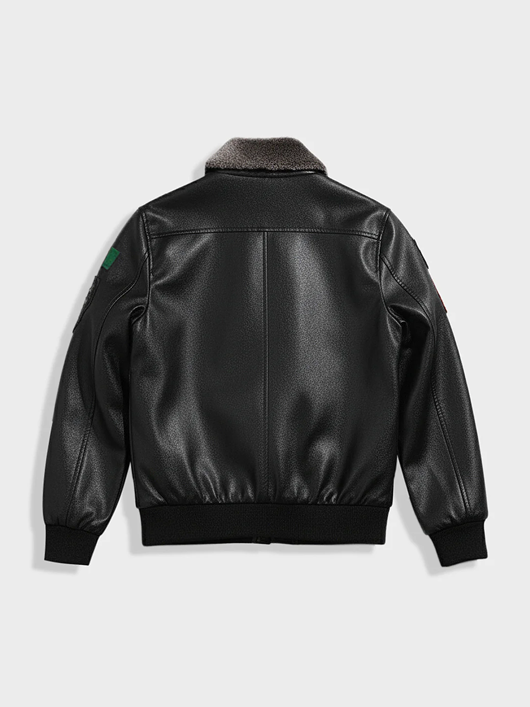 Men's Black Regular Fit Embroided Casual Bomber Jacket - Image 3