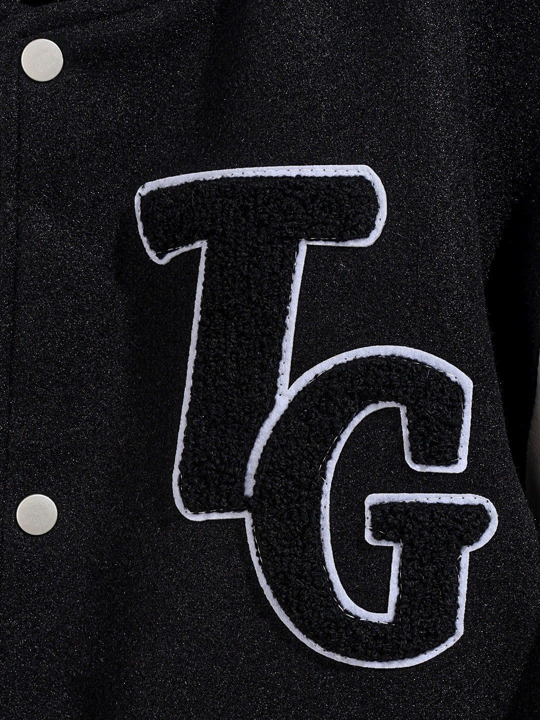 Men's Black Regular Fit Embroided Casual Bomber Jacket - Image 5