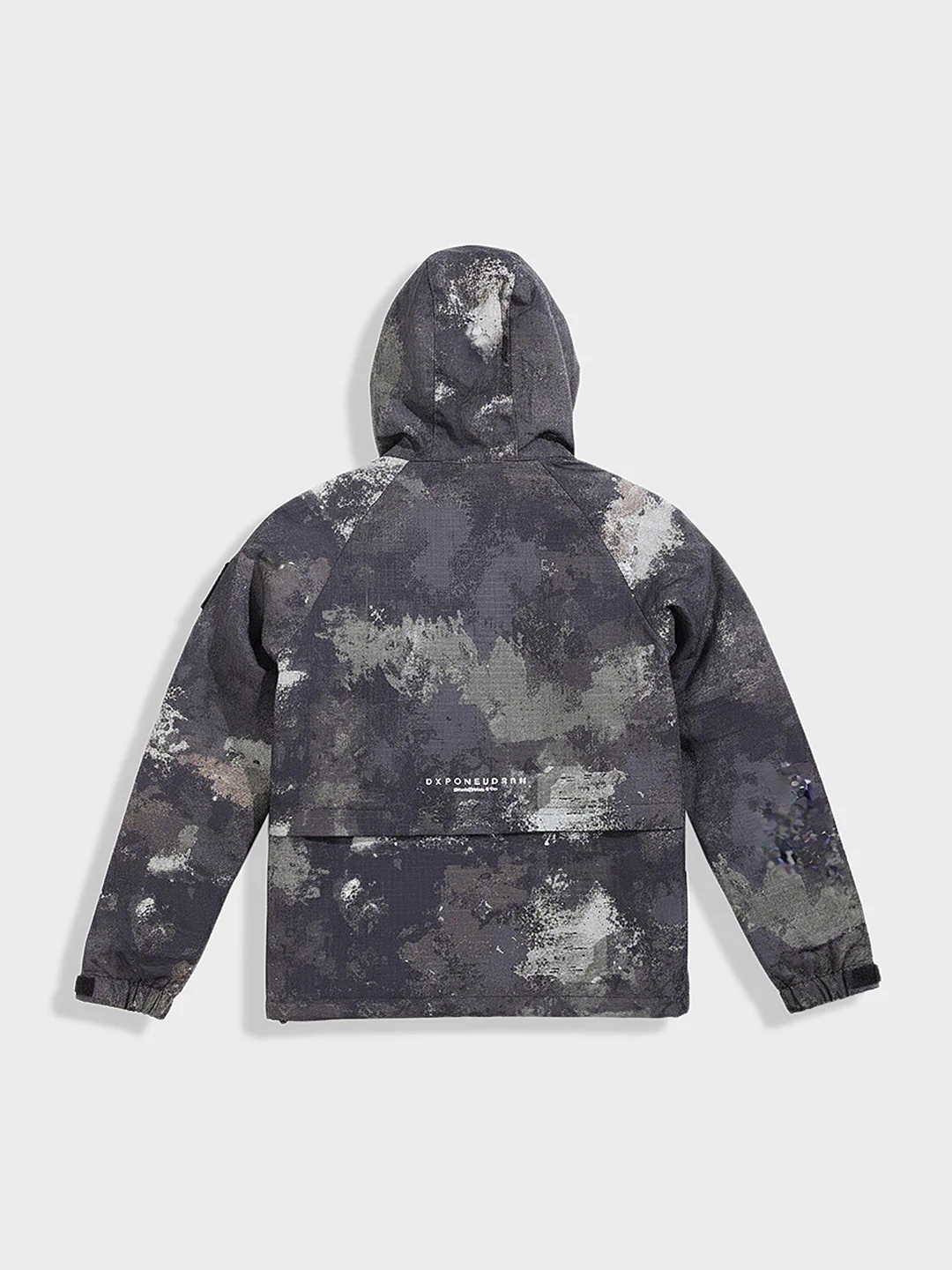 Men's Black Regular Fit Printed Casual Winter Jacket - Image 4