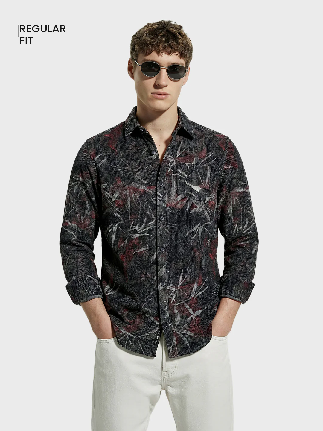 Men's Black Regular Fit Printed Casual Shirt - Image 2
