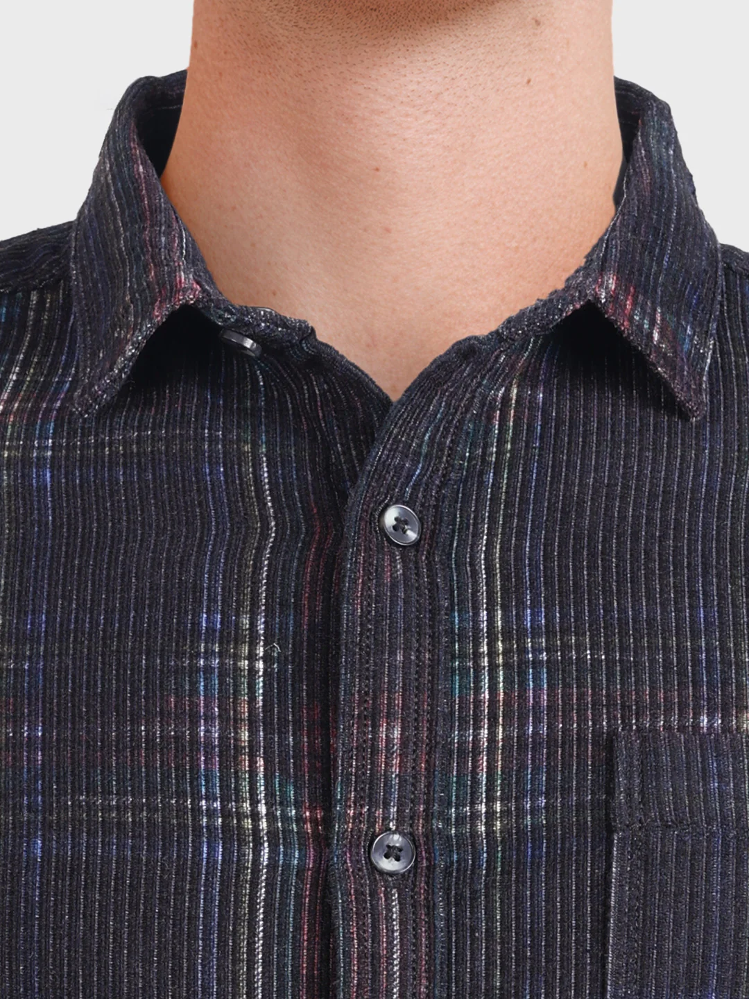 Men's Black Regular Fit Checkered Casual Shirt - Image 3