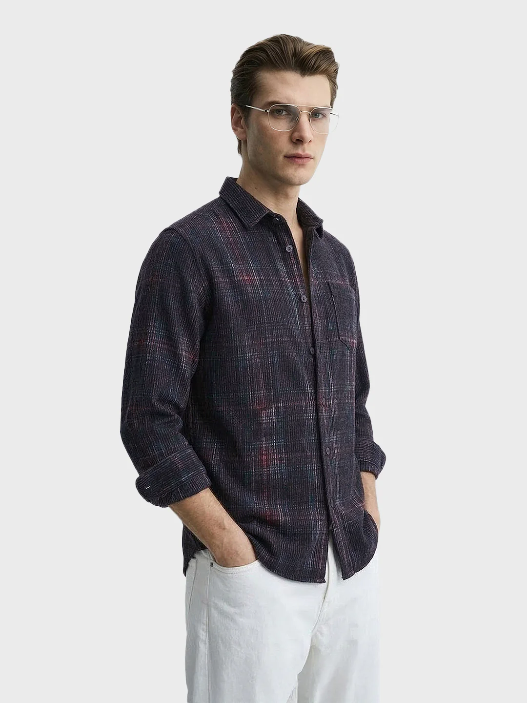 Men's Black Regular Fit Checkered Casual Shirt - Image 4