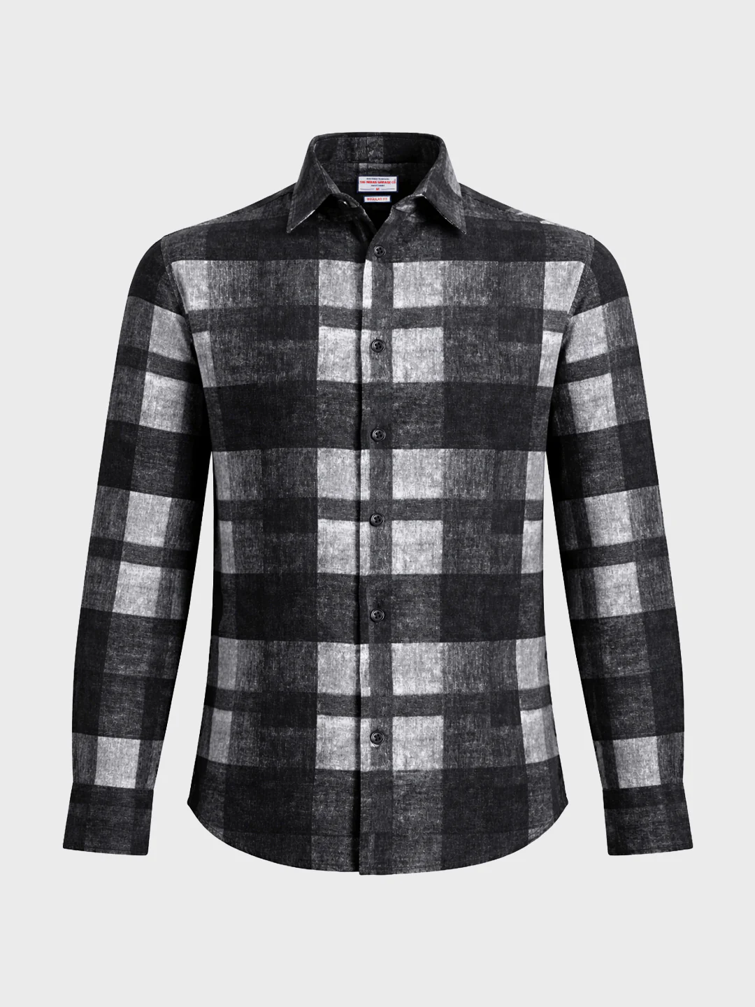 Men's Black Regular Fit Checkered Casual Shirt - Image 6