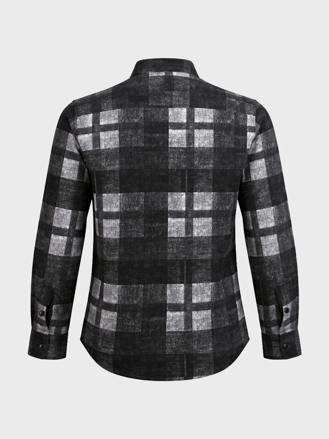 Men's Black Regular Fit Checkered Casual Shirt - Image 7