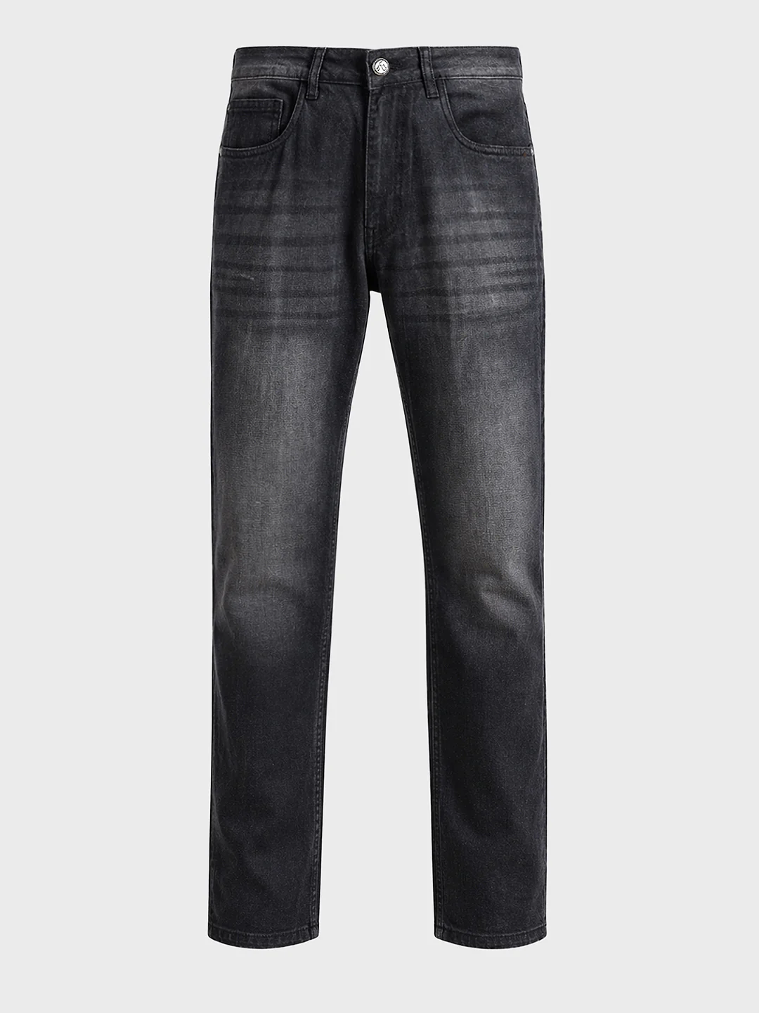 Men's Black Regular Fit Solid Casual Jeans - Image 7