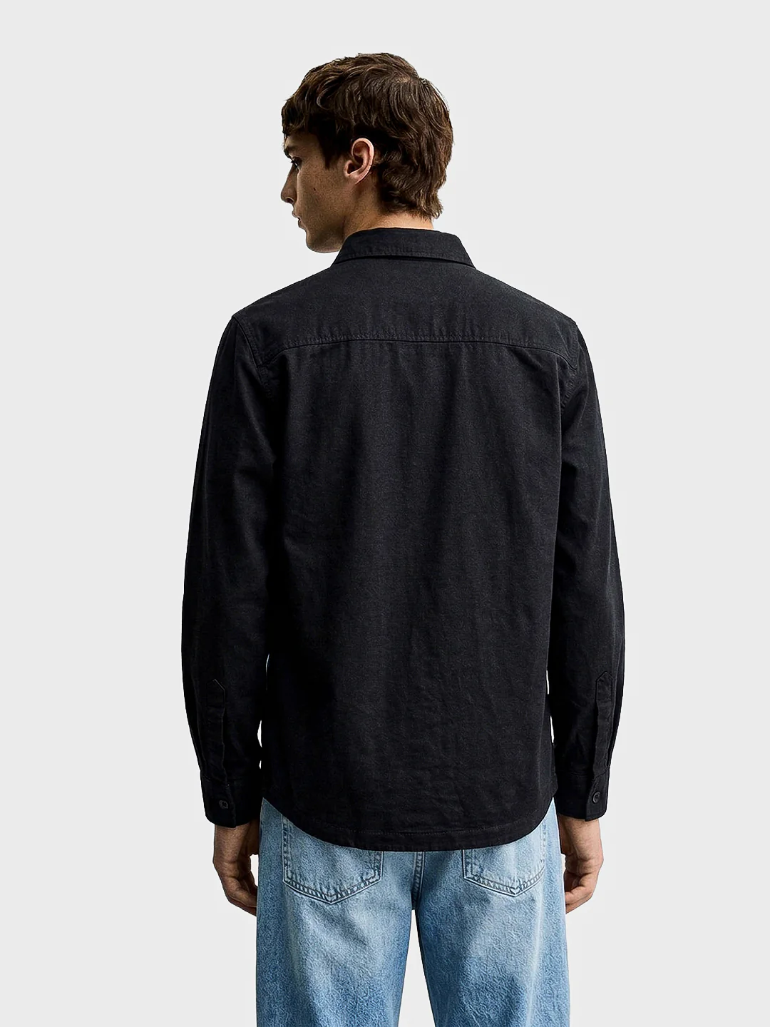 Men's Black Regular Fit Solid Casual Shirt - Image 5
