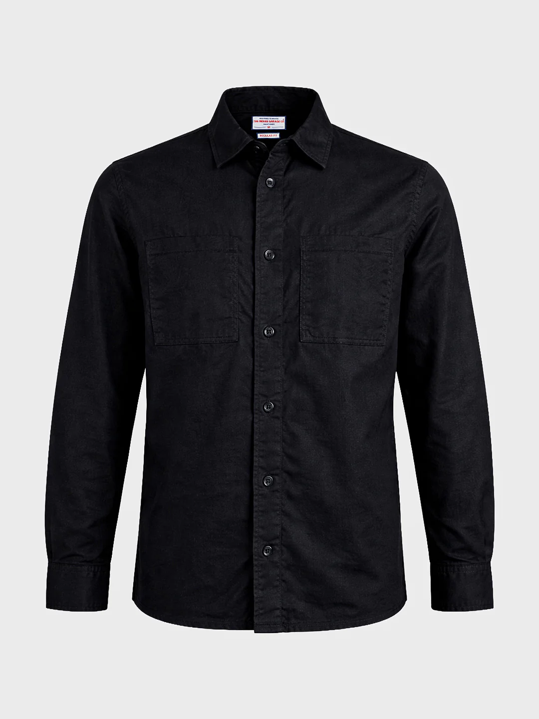 Men's Black Regular Fit Solid Casual Shirt - Image 6