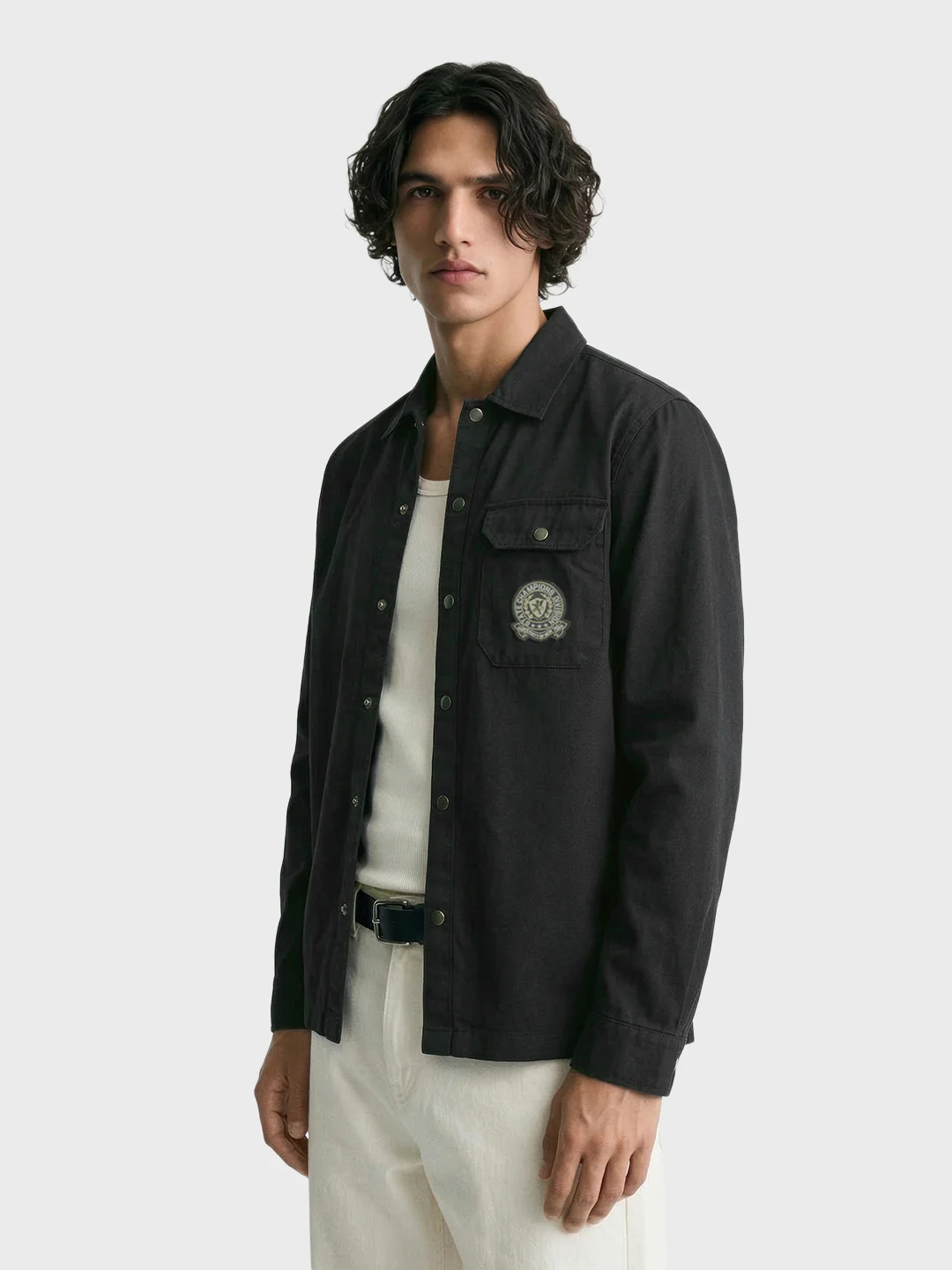 Men's Black Regular Fit Solid Casual Shirt - Image 4