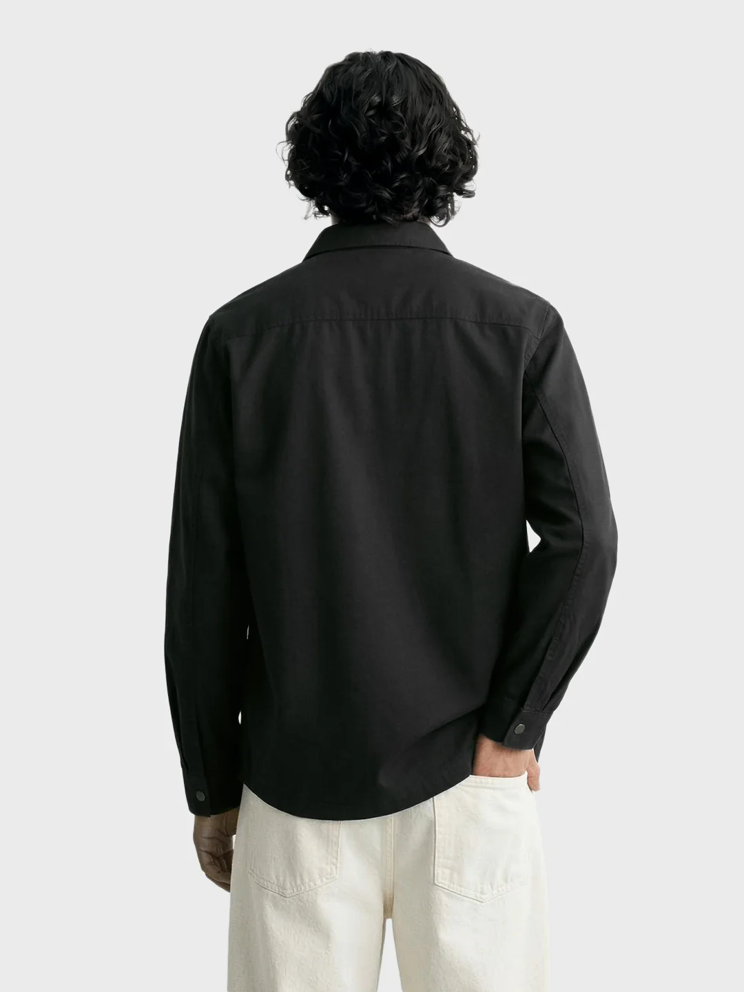 Men's Black Regular Fit Solid Casual Shirt - Image 5