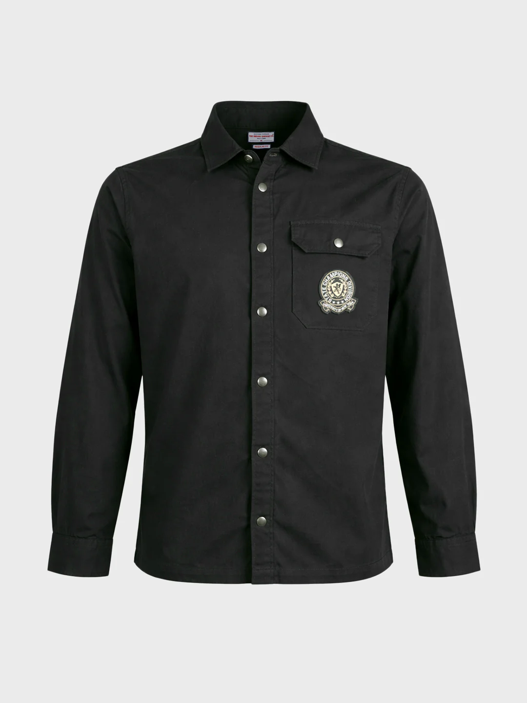 Men's Black Regular Fit Solid Casual Shirt - Image 6