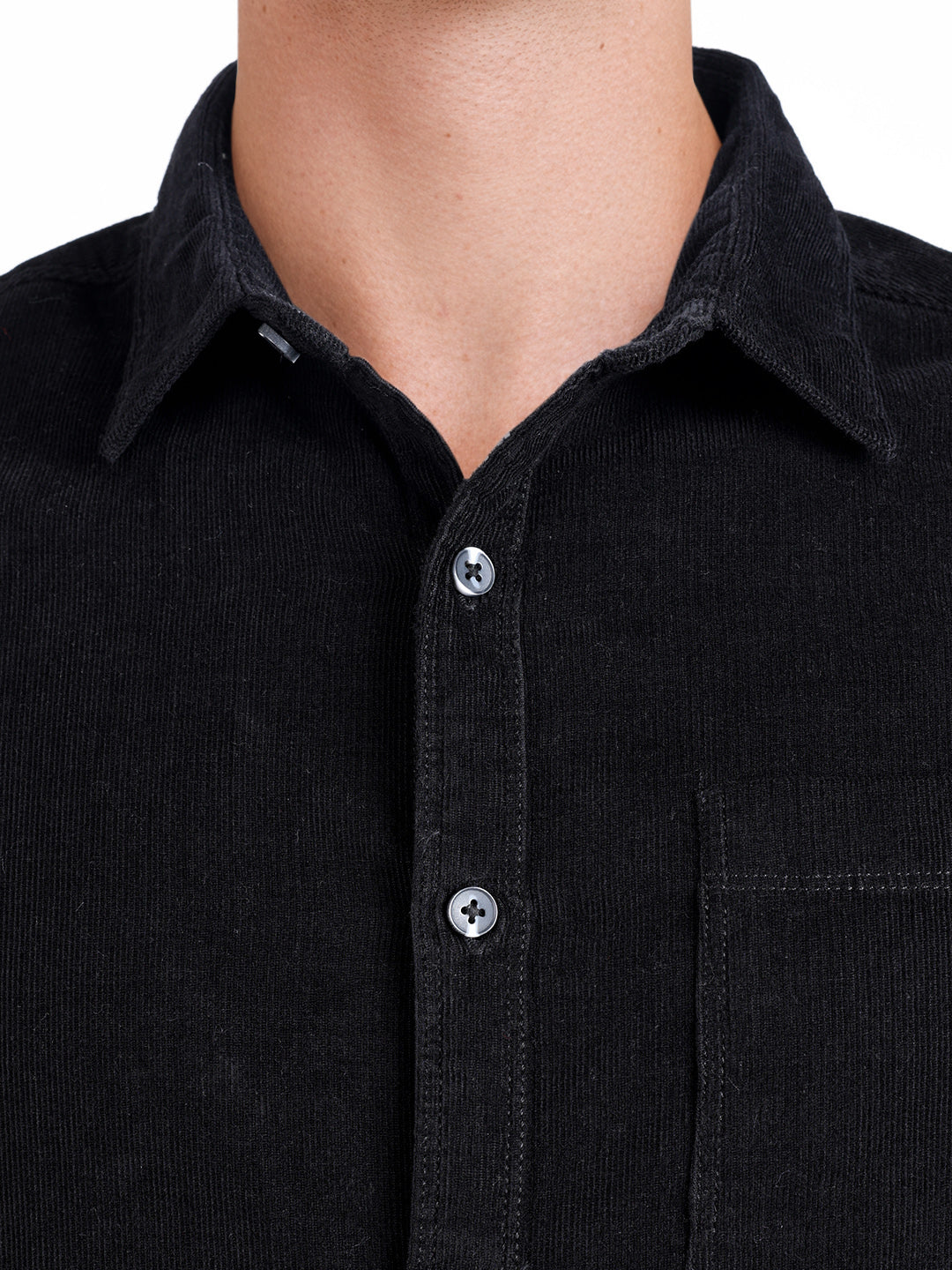 Men's Black Regular Fit Solid Casual Shirt - Image 7