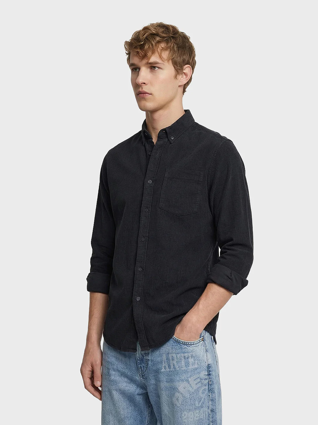 Men's Black Regular Fit Solid Casual Shirt - Image 3