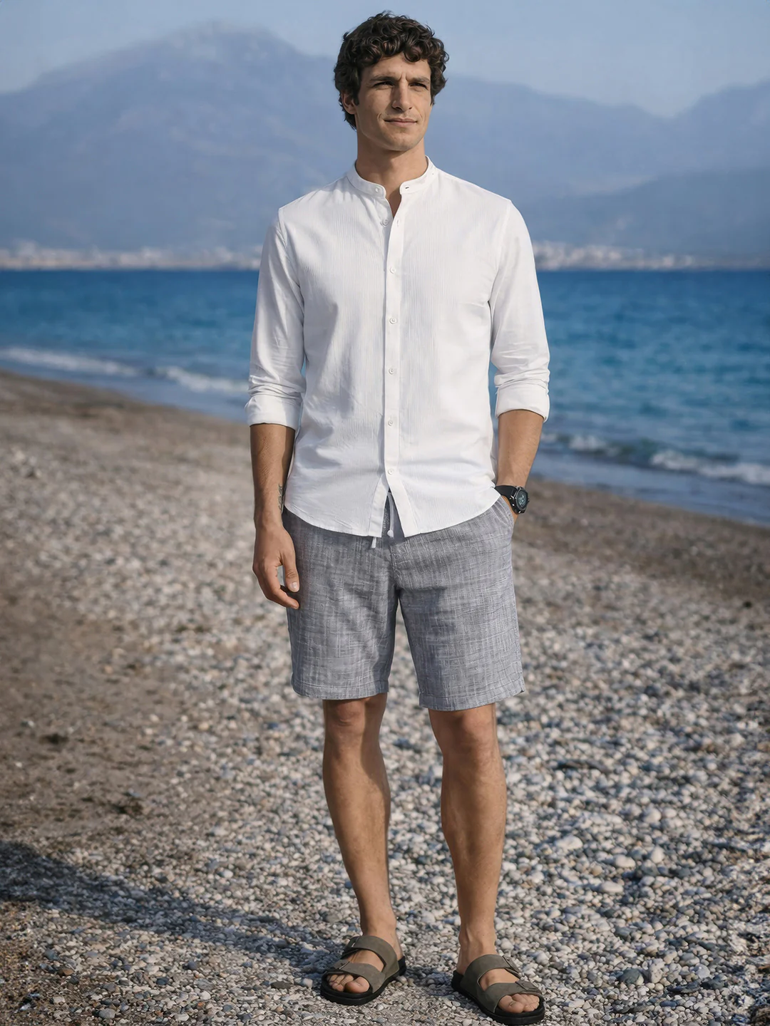 Men's Black Regular Fit Solid Casual Shorts - Image 3