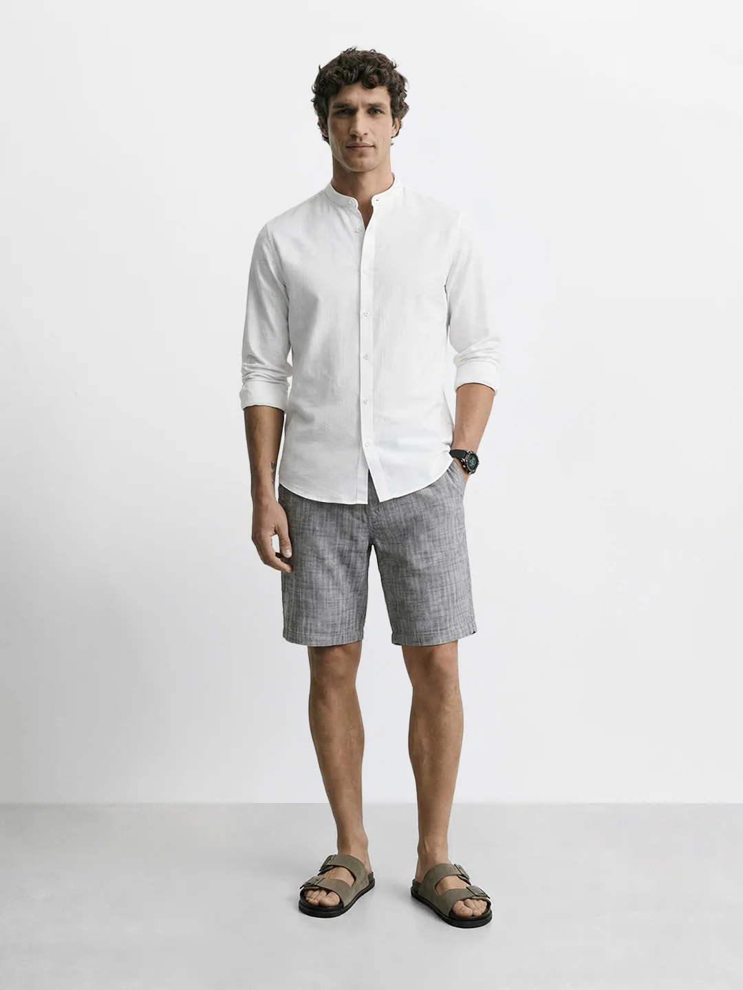 Men's Black Regular Fit Solid Casual Shorts - Image 5