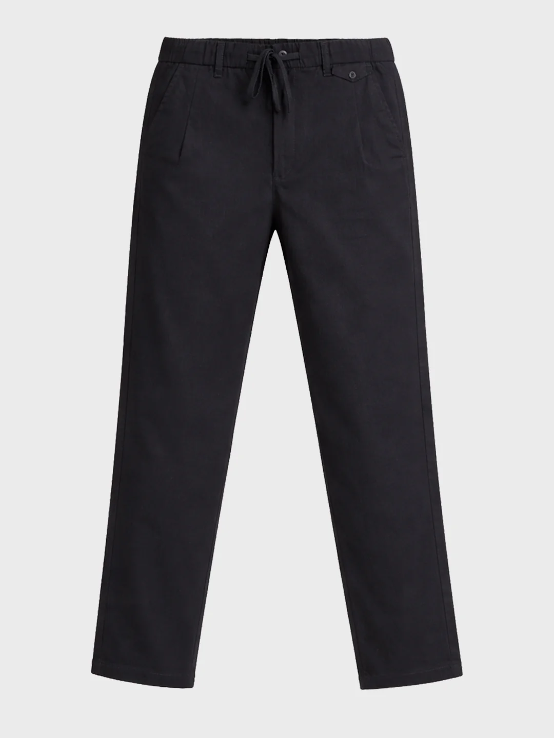 Men's Black Regular Fit Solid Casual Trousers - Image 5
