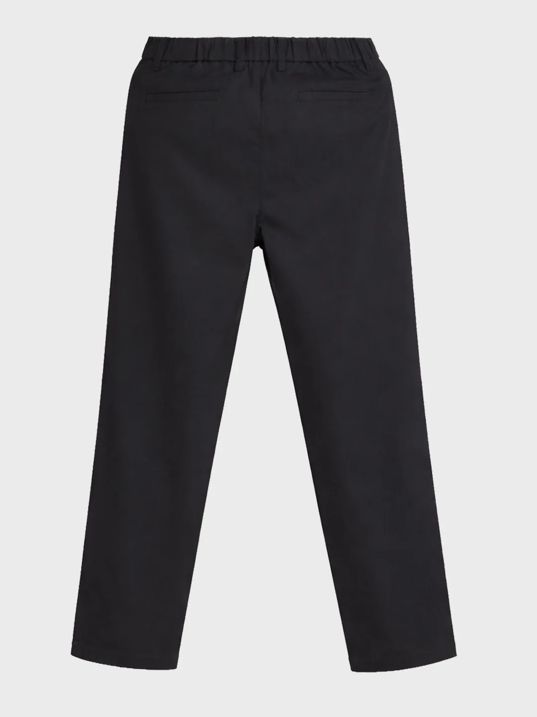 Men's Black Regular Fit Solid Casual Trousers - Image 6