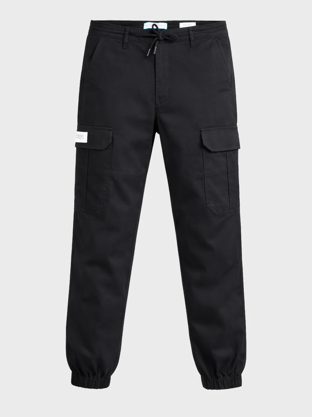 Men's Black Regular Fit Solid Utility Cargo - Image 5