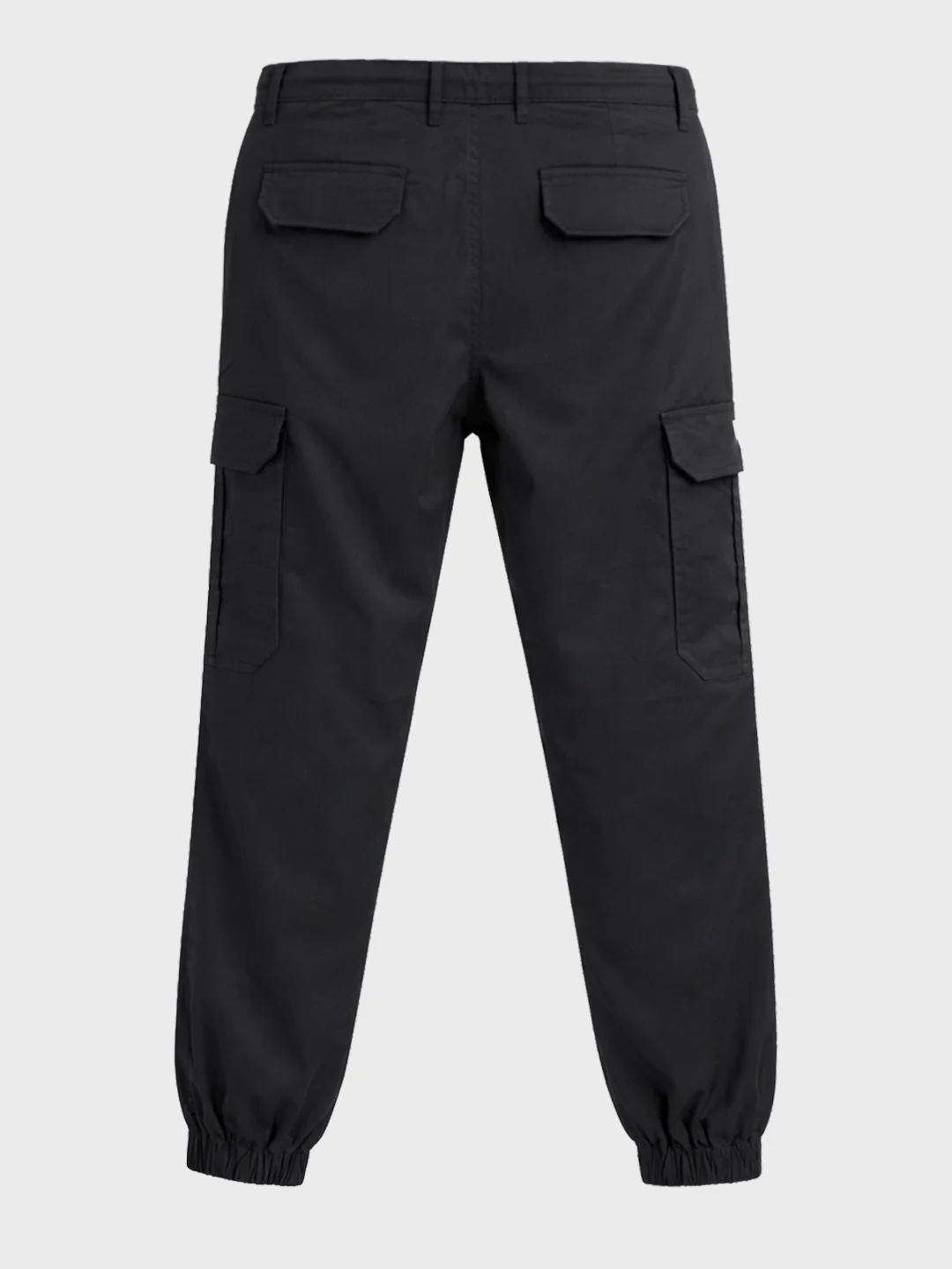 Men's Black Regular Fit Solid Utility Cargo - Image 6