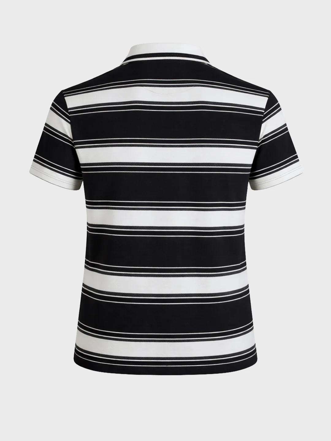 Men's Black Regular Fit Striped Casual T-Shirt - Image 6