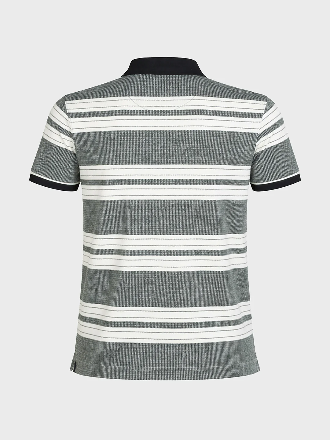 Men's Black Regular Fit Striped Casual T-Shirts - Image 6