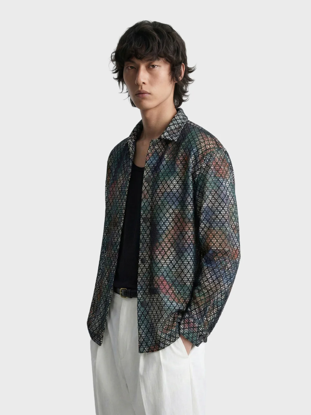 Men's Multicolor Regular Fit Textured Casual Shirts - Image 4