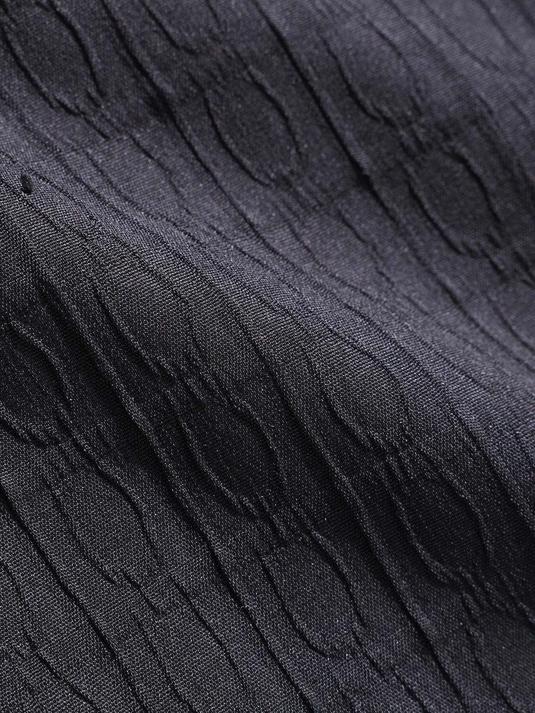 Men's Black Regular Fit Textured Party Wear Shirt - Image 3