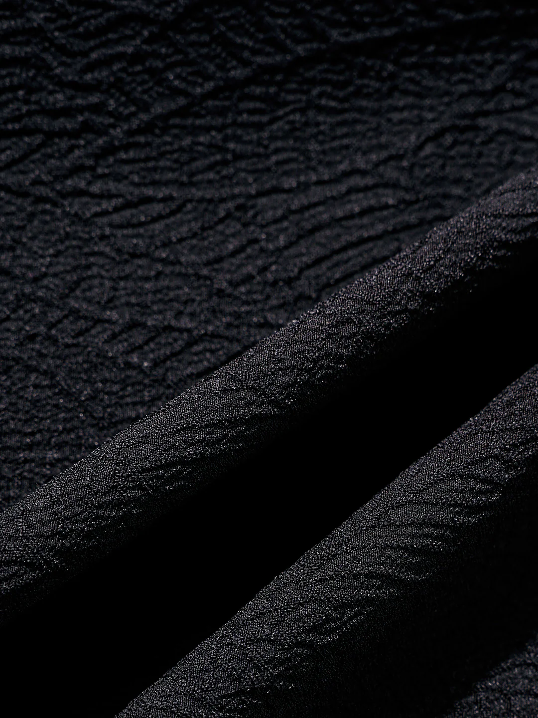 Men's Black Regular Fit Textured Resort Wear Shirt - Image 3