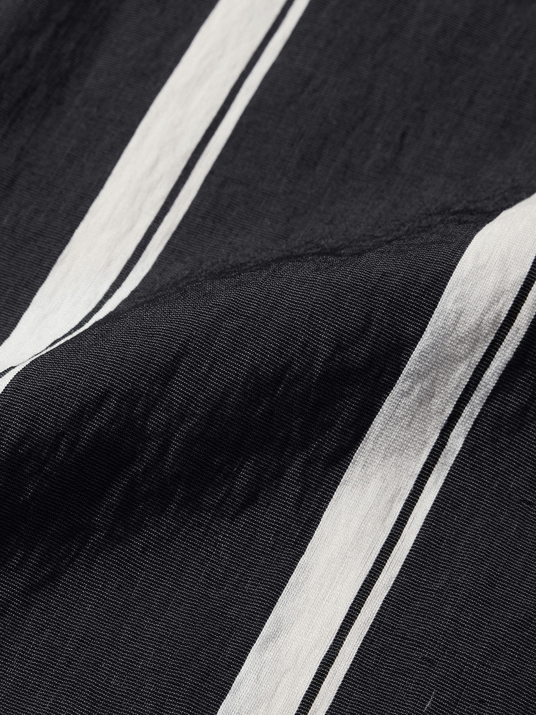 Men's Black Regular Fit Vertical Stripes Casual Shirt - Image 8