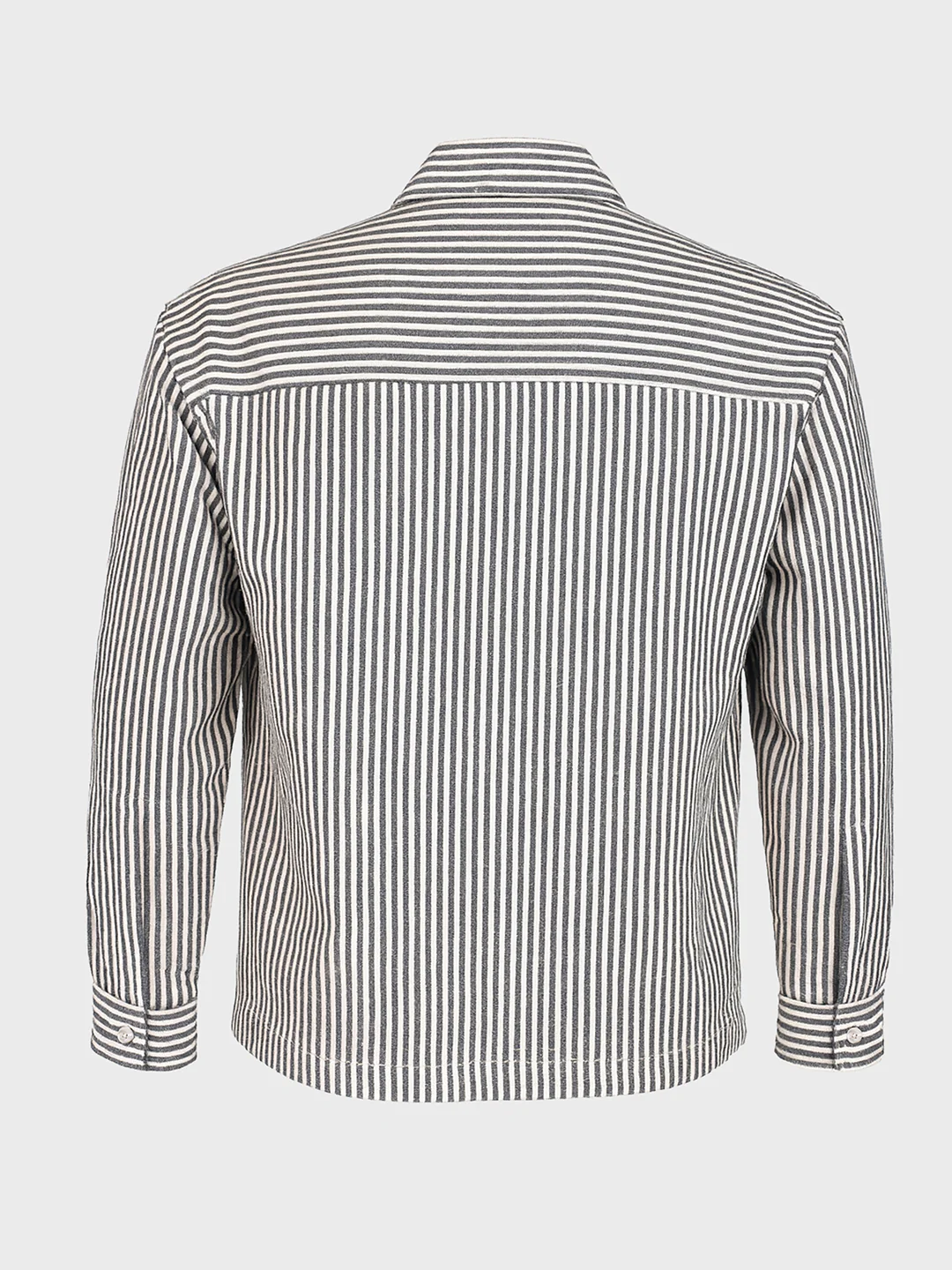 Men's Black Regular Fit Vertical Stripes Resort Wear Shirt - Image 5