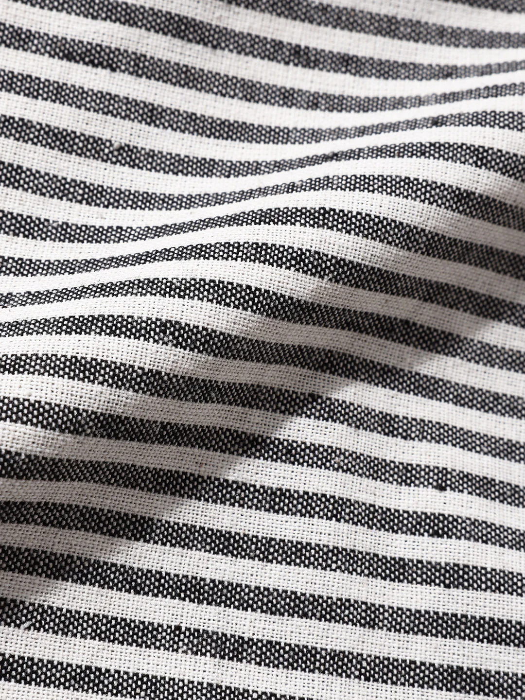 Men's Black Regular Fit Vertical Stripes Resort Wear Shirt - Image 6
