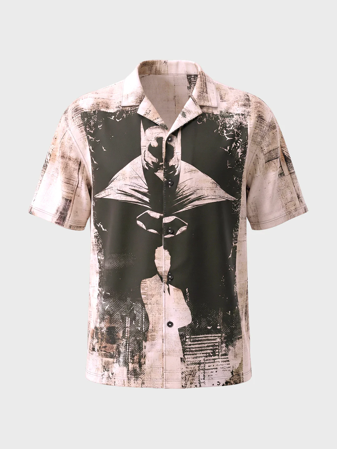 Men's Black Relaxed Fit Batman Character Printed Shirt - Image 3