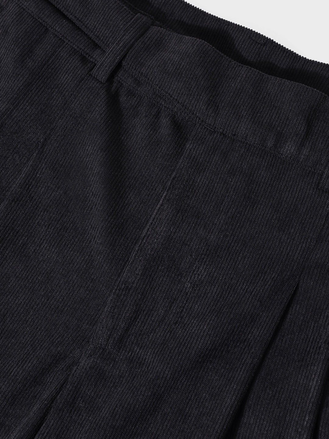 Men's Black Relaxed Fit Textured Casual Trousers - Image 6