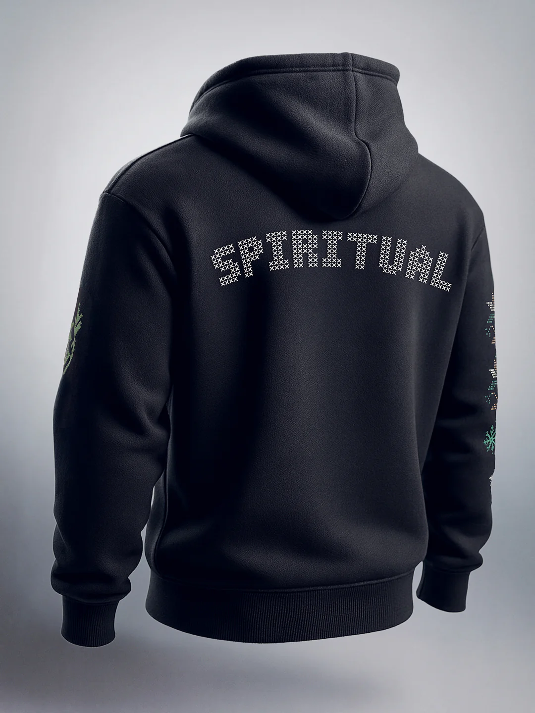 Men's Black Relaxed Fit Embroided Casual Sweatshirt - Image 4