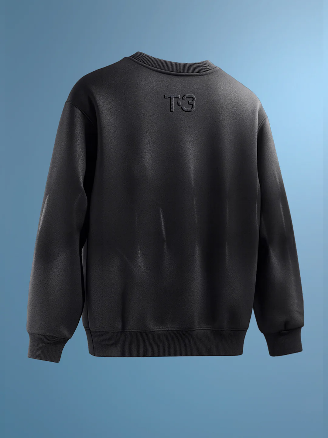 Men's Black Relaxed Fit Embroided Casual Sweatshirt - Image 2