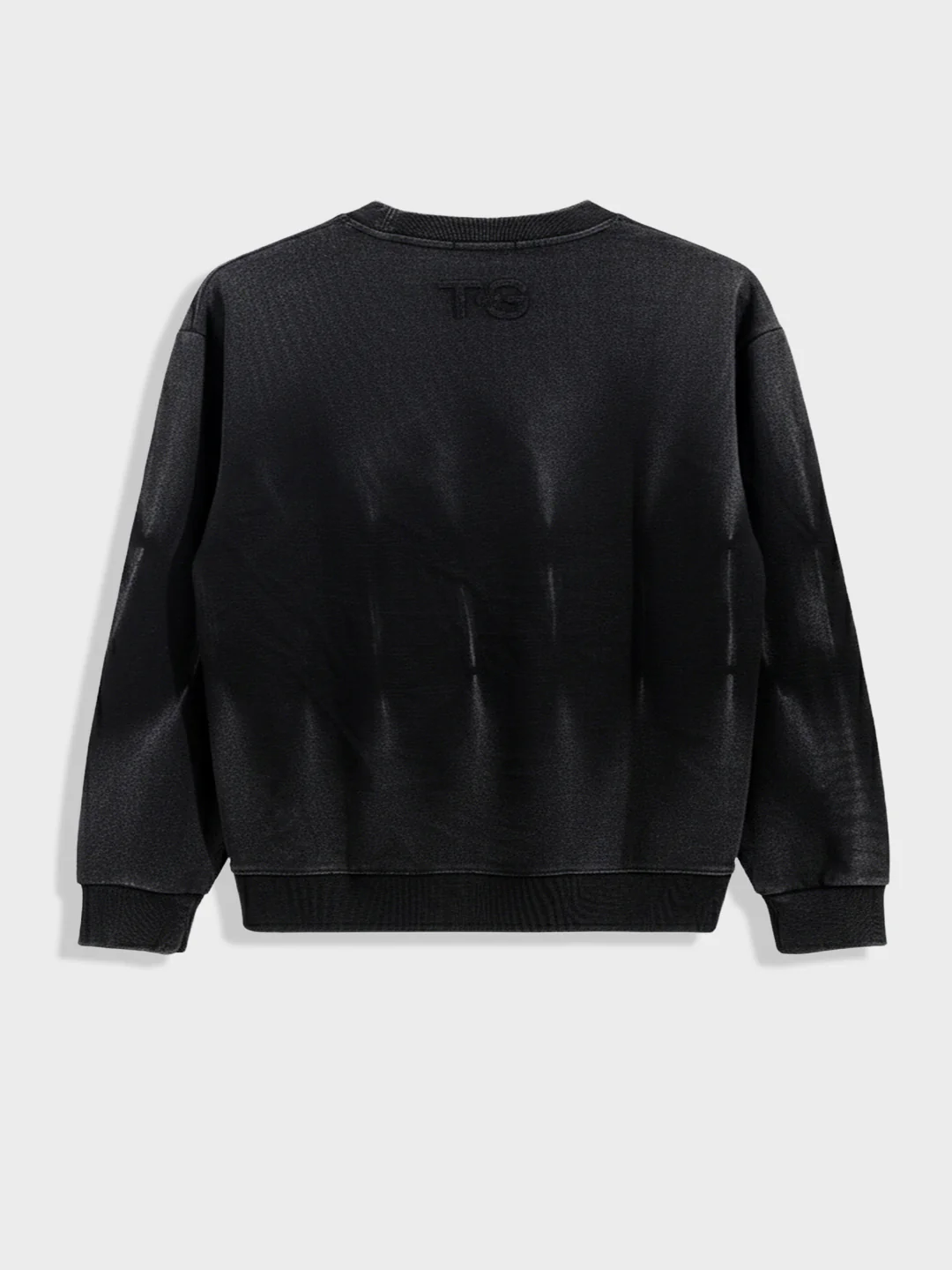 Men's Black Relaxed Fit Embroided Casual Sweatshirt - Image 4